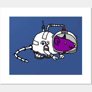 Astronaut Space Commander Sci Fi Purple Rat Posters and Art